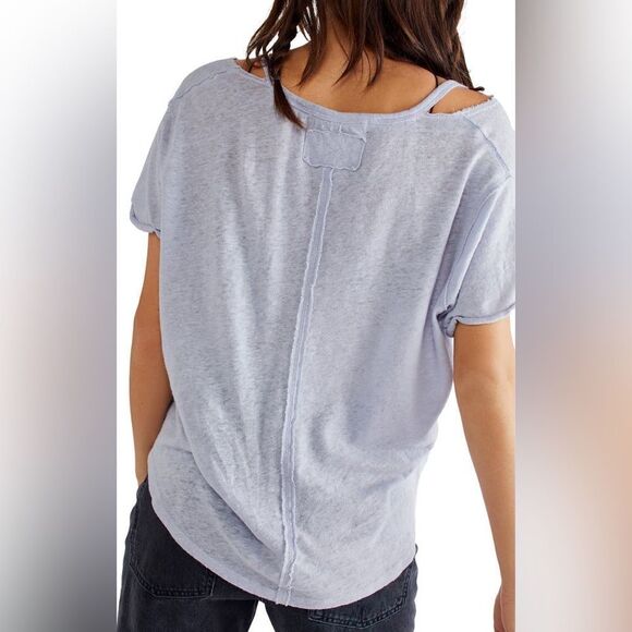 FREE People Over U Tee In Blue Moon - Picture 3 of 5
